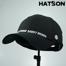 [햇츠온]K0SM432BK HatsON 브랜드 남자 여자 무지 심플 레터링 블랙 스트럭쳐 하드 볼캡 야구 모자 AD