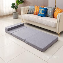 3단접이식매트리스 차박매트 자취방 바닥용 토퍼, 회색