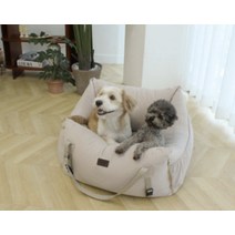 반려동물 강아지 극세사 알러지 가방 이동 자동차 베이지L