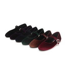 바바라 세븐플로어 벨벳 큐빅포인트 여성 메리제인플랫1cm SFF532
