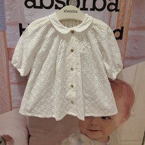 [압소바] 여름 50% /블라우스 스타일의 칠부 원피스 /깔끔한 화이트컬러의 아일랜드 자수가 고급스러운 원피스 /초가을까지 거뜬히*로사BL원피스*