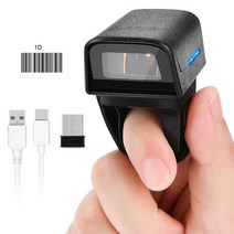 휴대용스캐너 JRHC 웨어러블 1D 링 바코드 스캐너 미니 휴대용 3-in-1 USB 유선 및 2.4G 무선 및 블루투스, 01 Z01  1D Laser