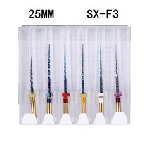 JINGT 치과 엔진 사용 파일 NiTi 슈퍼 로터리 열 활성화 근관 루트 파일 25mm SX-F3 치과 도구 6 개/상자, 1
