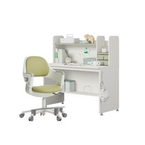 한샘 티오 그로우 전면책상 일반형 3단 120x60cm+링고S DIY, B형-화이트/그린, B형-조약돌베이지(E)