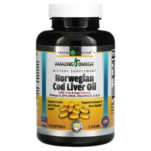 어메이징 뉴트리션 노르웨이산 대구 간유 레몬 1 250mg 소프트젤 120정, 1개