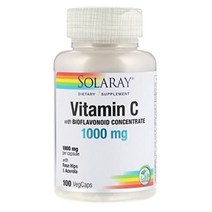 해외 Solaray 비타민 C 1000mg 로즈힙 아세로라 100캡슐, 2개