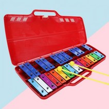 25 노트 비브라폰 실로폰 글로켄슈필 블랙 블루 레드 타악기 케이스 포함 GP136, red