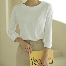 빼빼 여성용 소매트임 7부 면 티셔츠