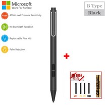 Microsoft Surface Pro 7 용 스타일러스 펜 HP Pavilion ENVY X360 ASUS 태블릿 압력 터치 서피스 노트북 GO 2 Book Studio, [04] 1pc B-Type