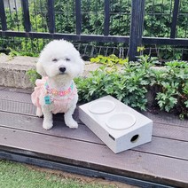 반려동물 강아지 고양이 밥그릇 물그릇 럭셔리 대리석 식기세트, 그레이, 소형