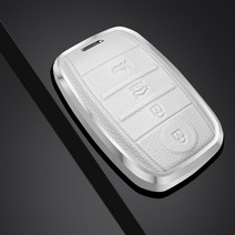 유투카 기아 차량 스마트 키케이스 가죽 키홀더 키링 스트랩 3종색상 키커버 스포티지QL 더뉴레이 더뉴모닝 올뉴쏘렌토 더뉴 올뉴카렌스 올뉴K5 올뉴카니발 더뉴카니발, KN-08, 화이트