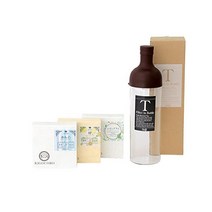 차 선물 세트 선물화홍차 전문점 기고코로 HARIO 하리오 필터인 병 750ml 레몬그라스 티백 15개입 어머니의 날 냉수병, 선물 포장
