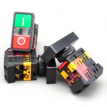 AS-22N 25N 시작-중지 LED 램프가있는 이중 푸시 버튼 스위치 (장착 구멍 22mm 25mm)(DC 6/12/24/36/48 V A, 03 AC110V