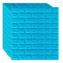돌벽지 스폰벽지 벽돌벽지 벽돌 거품 패널 3d 벽 스티커 자체 접착 diy 양각 홈 장식 거실 주방 장식, 파란색 35x39cm, 1개 5mm