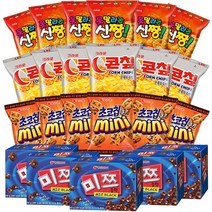 미니과자 4종세트 24개입 오리온(미쯔60g x 6개+초코칩쿠키미니45g x 6개) + 크라운(콘칲44g x 6개 + 신짱73g x 6개), 1세트