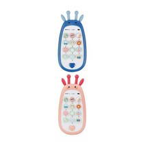 QDY 어린이 선물을위한 음악과 함께 2Pcs 휴대용 미니 전화 완구, 14.5cmx2.5cmx6.5cm, PP, 핑크와 블루