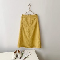 옷자락 여자 봄 여름 하비 가벼운 린넨 A라인 롱 스커트