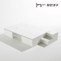 [장인가구] [ 아이브]와츠 낮은벙커 모듈형 빅수납 침대 SS 확장형 2단 수납계단, 상세 설명 참조