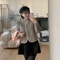 [제작] [리얼핏]라벗 노카라 크롭 누빔 울 자켓 67742 빅사이즈 여성의류