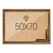 보석십자수 패브릭형 액자 50x70 고급형 앤틱골드 (아크릴 보호필름-스티커판 포함), 단품