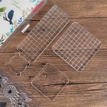 투명 아크릴 격자판 실리콘 스탬프 손잡이 배경, 기계가 모서리를 좀 거칠게 잘라서 조심스럽게 찍어도 괜