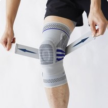 로로스키니 프리미엄 실리콘 무릎 보호대 스프링지지대 고정 스트랩 밴드 장착, 그레이1P(좌우겸용)