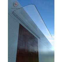 비 막이 고정식어닝 가정용 처마 발코니 그늘 천막, 400x1000 프로스트 파사드 설치