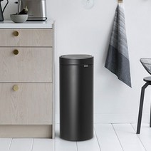 brabantia Brabantia 푸시형 쓰레기통 30L 수입 가정용 창의적 대형 터치형 실내 쓰레기통, 30L 터치-미네랄 문라이트 블랙