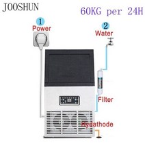 24 시간당 40/50/60 KG 조리대 제빙기 자동 큐브 제빙기 상업용 220V 또는 110V, 05 60KG Water pipe type_02 EU