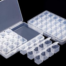 [루앤블리] 비즈보관함 28구 시드비즈 네일도구 보석십자수 엑세서리 보관상자 비즈통 구슬용기, 비즈통 28구+케이스