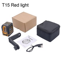 수광 레이저 레벨 포인터 거리 수직 수평 마킹 측정기라인 레이저 레벨 셀프 레벨링 레이저 레벨러 수직 수평 크로스 레이저 녹색적색 빔 라인 리튬 배터리 포함, t15 빨간불