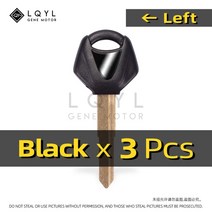 3Pcs 새로운 빈 키 오토바이 교체 Uncut 키 YZF XJR1300 FJR1300 MT09 MT07 XJ6 TMax FZ6 FZ8 R3 R1 R6 XJR, 05 3 PCS Black Left