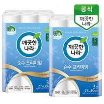 깨끗한나라 순수 프리미엄 3겹 화장지 27m 60롤(30롤x2팩), 단품