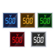 저항성누설전류계 검전기 비접촉검전기 LED 디지털 전압계 전류계 Hertz HZ 미터 AC 50500V 0100A 전압 전류 앰프 테스터 감지기 신호등 표시기, Square Voltmeter+Red