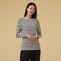 자주 여 BETTER_코튼 스트레치 보트넥 티셔츠_화이트 184718