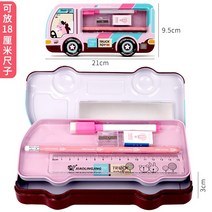초등학생연필 더블레이어 구구승법구단 철필통 숏 용품 남자 남아 필기도구함 대용량 심플 자동차 펜파우치 2357504057, 더블레이어 철제 / 자동차 핑크 (무