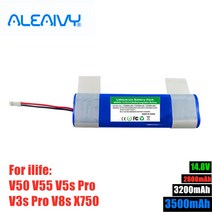 로봇청소기 배터리 호환 100% 오리지널 14.8V 2800mah 3500Mah 18650 리튬 ILIFE V3s Pro V50 V5s V8s X750 로봇 진공 청소기, [01] 2800mAh