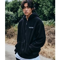 [국내 매장판] VOLCOM MEGA STONE 오버핏 우븐 플리스 기모 후드 집업블랙 264723