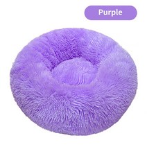 개 애완 동물 침대 개집 라운드 고양이 겨울 따뜻한 개집 침낭 긴 봉제 슈퍼 부드러운 애완 동물 침대 강아지 쿠션 매트 고양이 용품, 50cm, CHINA, 보라