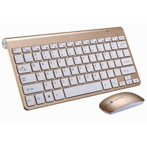 2.4g 무선 및 마우스 protable 미니 마우스 콤보 세트 노트북 노트북 mac 데스크탑 pc 컴퓨터 스마트 tv ps4, 골드 키보드 마우스