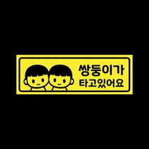 아기가타고있어요 탈부착 자석 스티커 레몬 LMCM-045 쌍둥이 형제