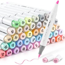 오후후 OHUHU일러스트 마커 파스텔 48색상, 브러시, 굵은 글씨 + 1개