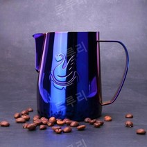 트루리 튜닝피쳐 저그 밀크 우유 카페 홈 전문가용 밀크피쳐, 티타늄 블랙 600ml