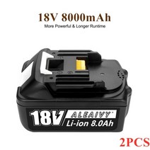 마키다 충전식배터리makita 18 v 10000mah makita 18v bl1840 bl1850 bl1810 bl1860 lxt 400 40, 2개 8.0ah