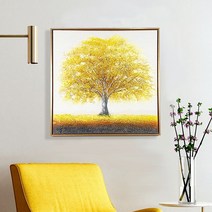 프리미엄 황금액자 돈나무 풍수 그림 액자 금전수, 노란빛돈나무(황금액자) 60x60cm