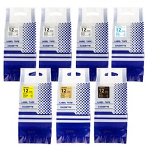 브라더사 호환 라벨테이프 12mm 7개 세트 상품, 옵션 B