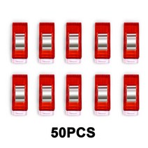 준 공업용 오버록 싱거 자수 가죽 원단 재단기 미싱 재봉틀 2050 다목적 재봉 클립, 50pcs 레드