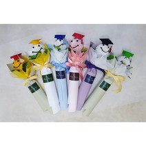 [기둥포장]스마일 퐁퐁 국화 졸업식 학사모 비누꽃 꽃다발, 핫핑크(학사모)