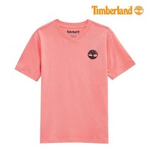 팀버랜드 키즈 베이직 로고 브이넥 티셔츠 TLSDA13F 600