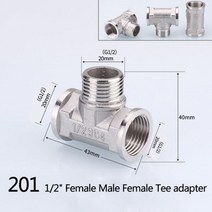 탈포기 진공탈포기 수동탈포기 1/2 3/4 BSP 암수 나사 티 타입 감소 스테인레스 스틸 팔꿈치 버트 조인트 어댑터 커플러 배관 피팅, 04 에프엠에프